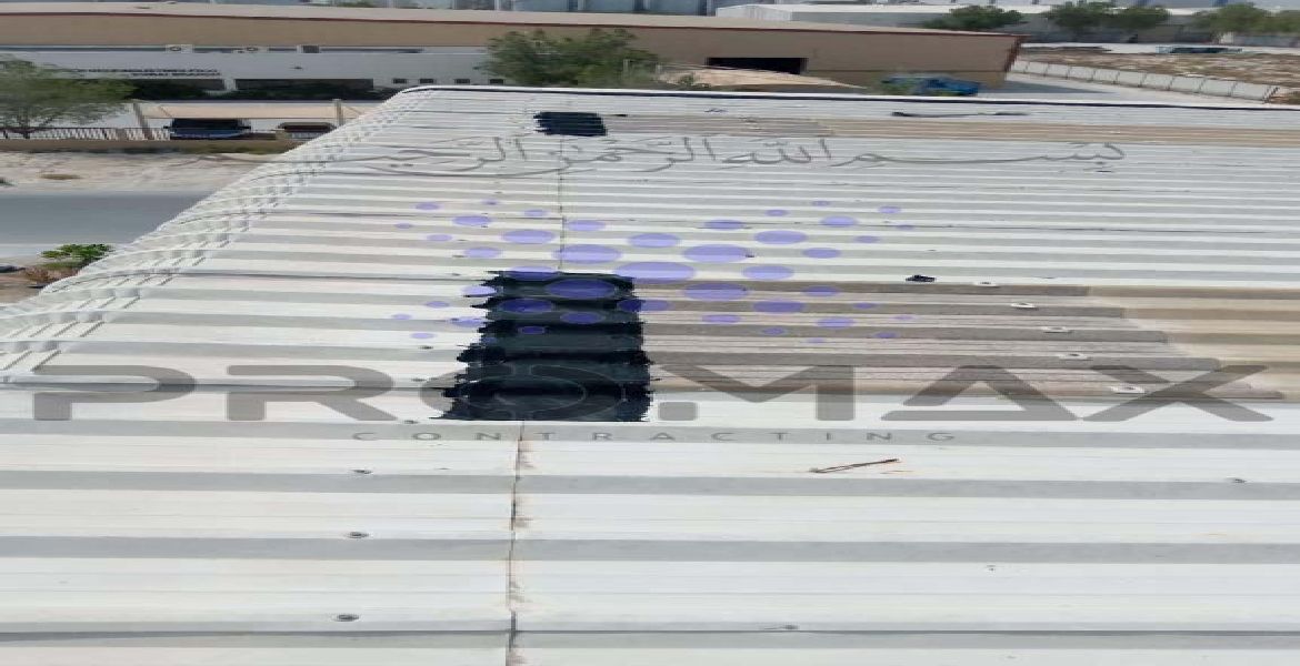 Gulf Ocean Technopark - metal roof waterproofing project by Promax in Dubai, UAE